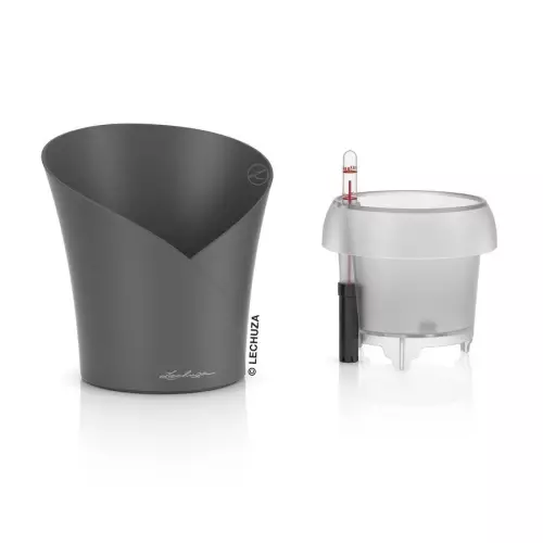 Doniczka ORCHIDEA w kolorze szary mat - komplet