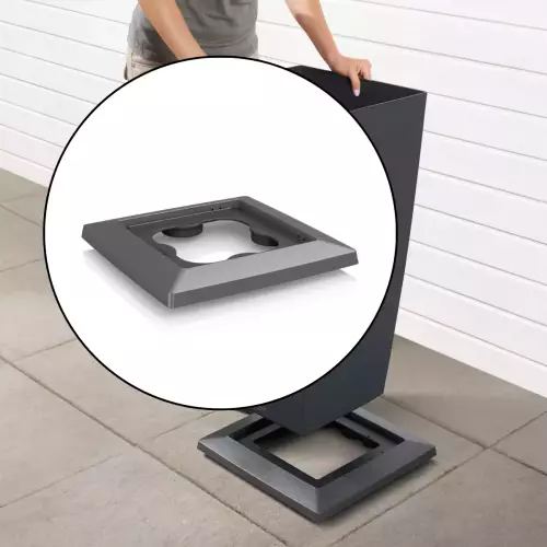 Elegancka antracytowa podstawa z rolkami do donic Lechuza Cubico 40