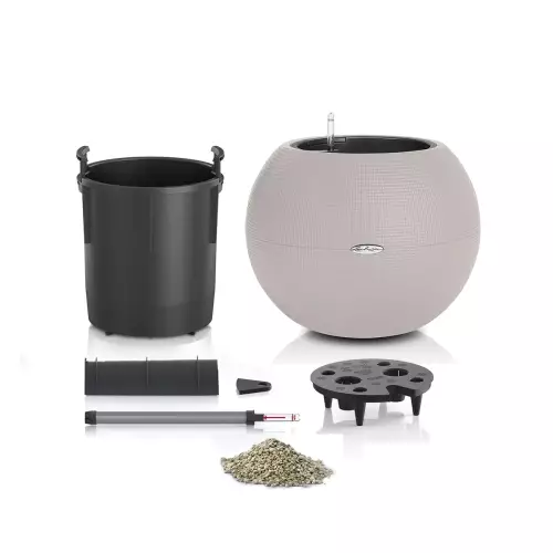 Donica Lechuza Puro Color 50 piaskowy brąz - wszystko w komplecie