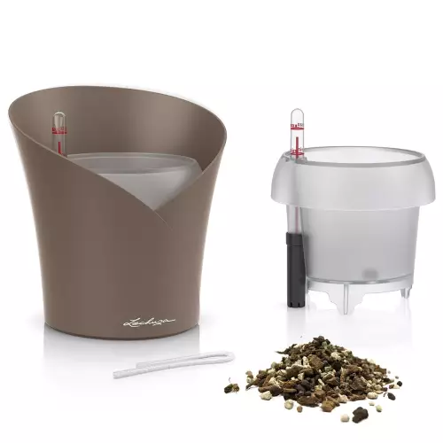 Doniczka ORCHIDEA w kolorze taupe mat - komplet