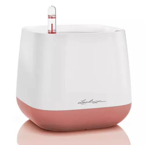 Doniczka Lechuza  Yula w kolorze biało-złoto perłowym