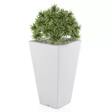 Donica z polietylenu SLIM LINE S biały