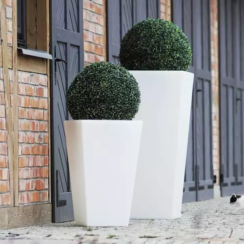 Biała donica Slim Line S i M