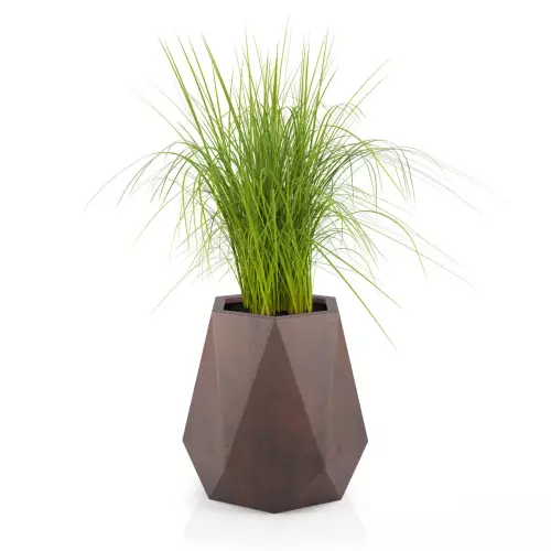 Trawy w donicy Flavi w kolorze corten