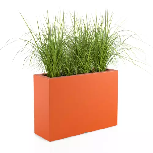 Pomarańczowa donica Lungo Grande z trawami