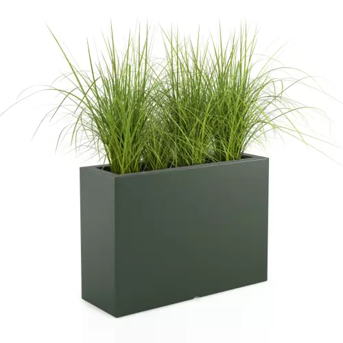 Zielona donica Lungo Grande z trawami