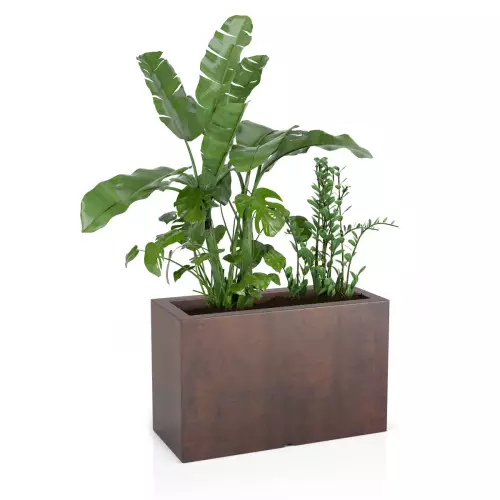 Donica Lungo Maxi w brązowym kolorze stali kortenowej