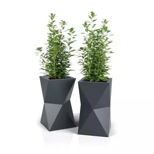 Antracytowe donice VALENCIA w zestawieniu