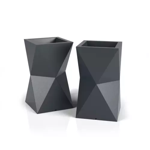 Antracytowe donice VALENCIA w zestawieniu