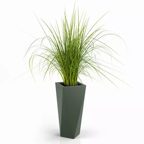 Zielona donica VASO 72 z trawą dekoracyjną