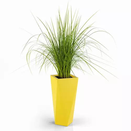 Żółta donica VASO 72 z trawą dekoracyjną