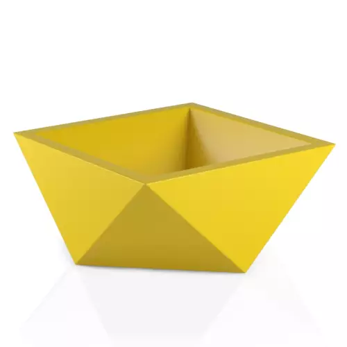 Nowoczesna donica Vendetta w kolorze żółtym