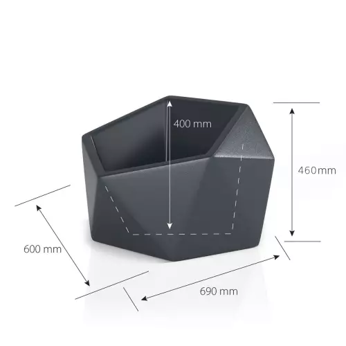 Wymiary donicy Vesari 46 z podwójnym dnem
