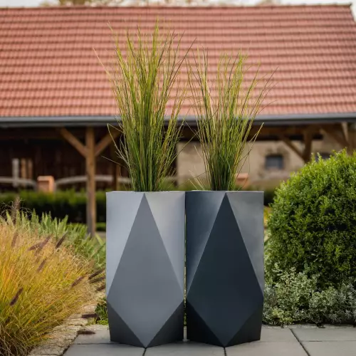 Antracytowa i szara donica VOLCANO 80