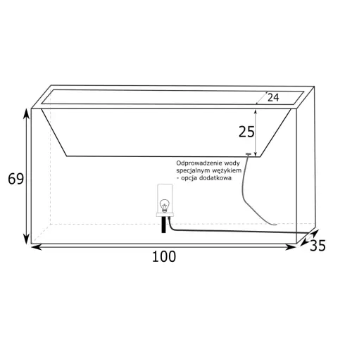 LONGERINO LIGHT odprowadzenie wody - opcja