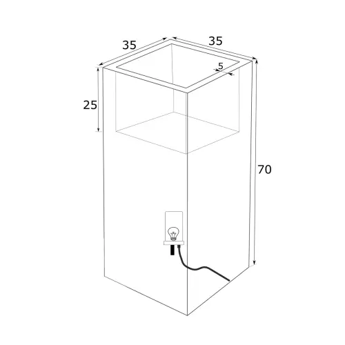 Wymiary donicy TOWER POT M LIGHT