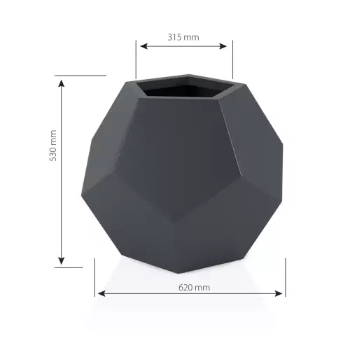 Wymiary donicy Alma 53 bez wewnętrznej półki