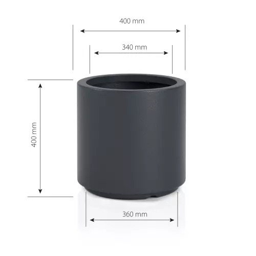 Wymiary donicy Cavo 40 bez podwójnego dna