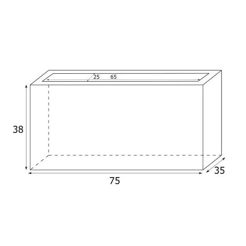 Rysunek donicy LUNGO BPD (bez wewnętrznej półki)