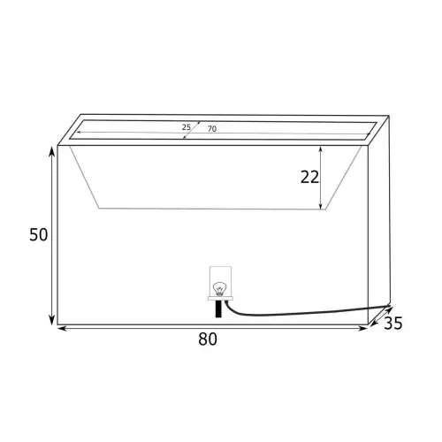 Wymiary donicy Lungo Maxi Light