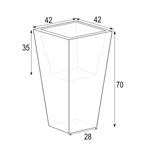 Wymiary donicy Slim Line S