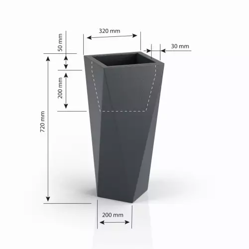 Donica VASO - wymiar wewnętrznej półki