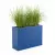 Niebieska donica Lungo Grande z trawami