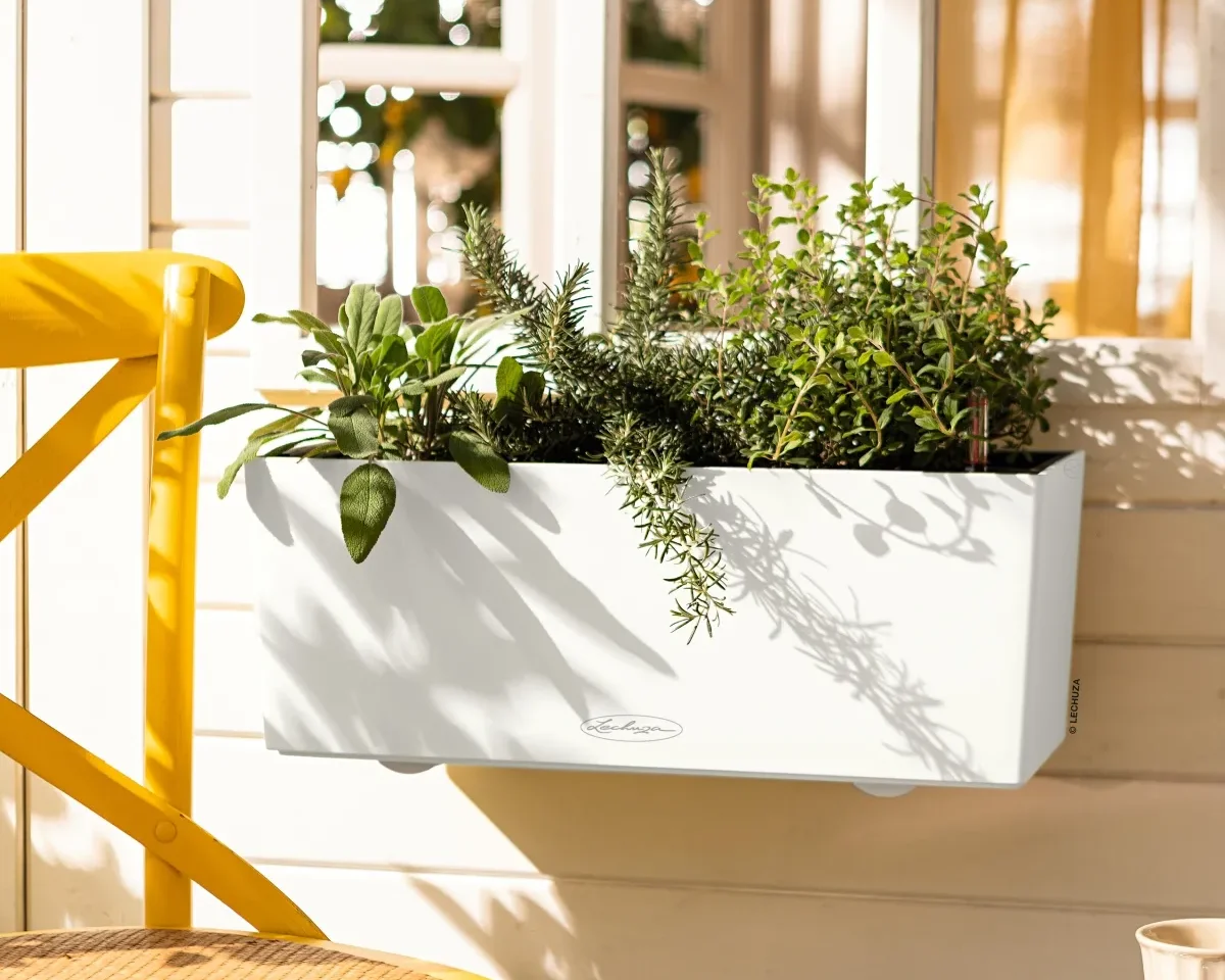 doniczka balkonowa 40 cm biały mat