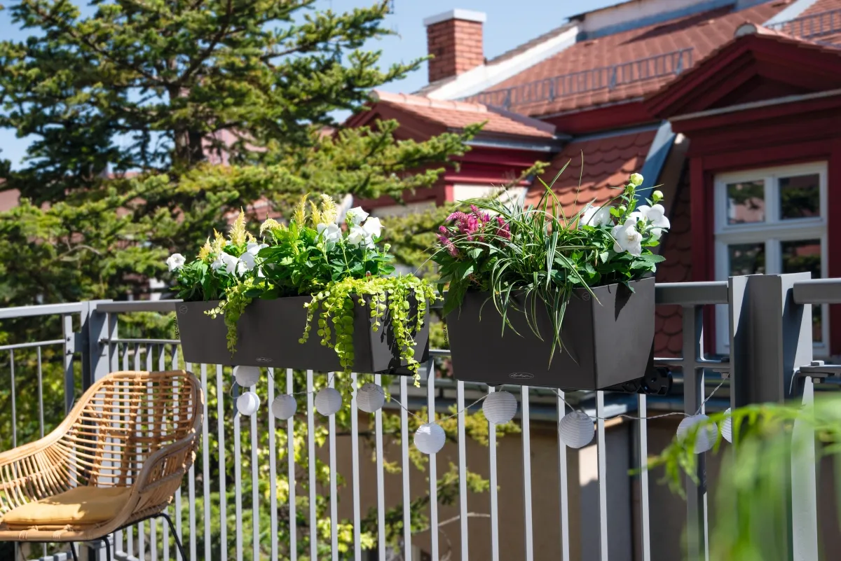 doniczka balkonowa na balustradę szara 100 cm