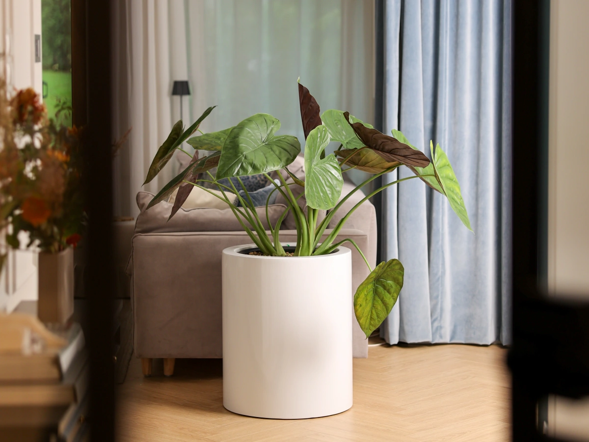 okrągła biała donica Ø50x60 cm