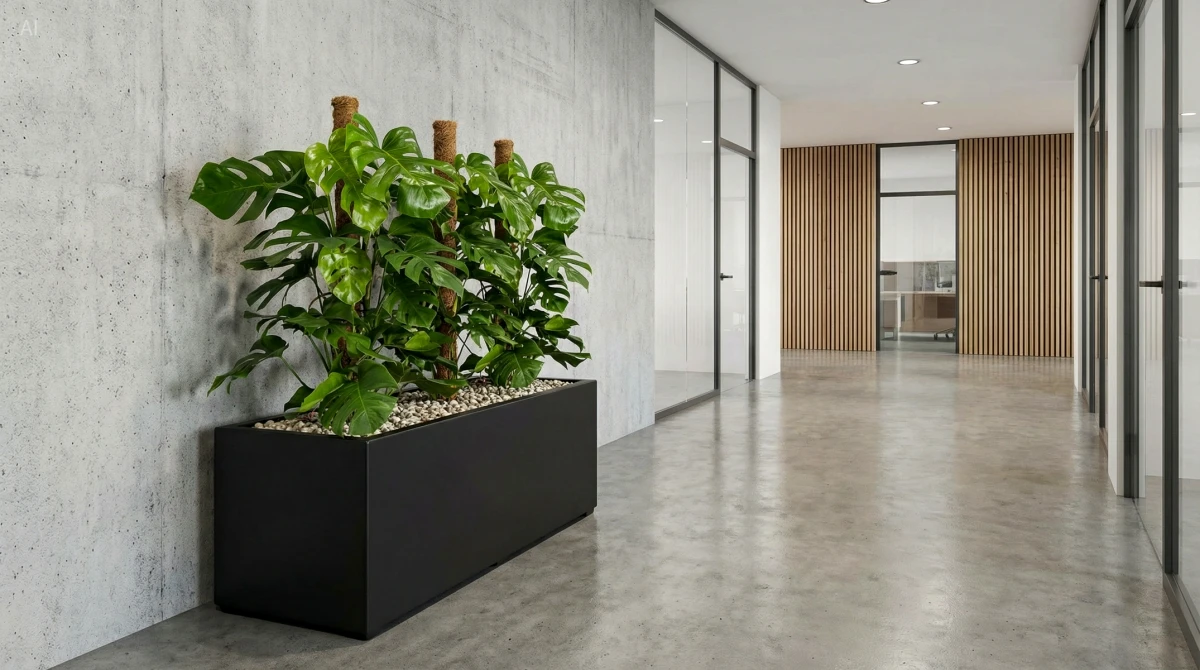 czarna matowa donica do biura