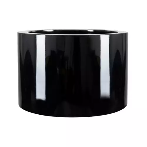 Duża okrągła donica D901ED w kolorze czarny połysk