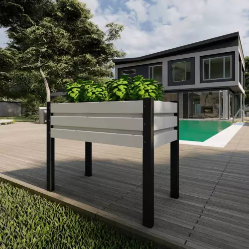 Biała rabata warzywna na nóżkach 100x50x90 cm