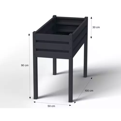 Wymiary warzywnika z nóżkami w kolorze antracyt