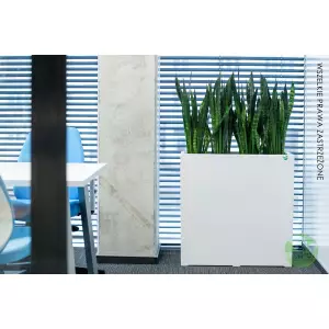 Biała donica ścianka D972A do biura i wężownica