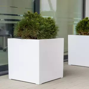 Duża kwadratowa donica D992C 50x50x50 cm na taras + sosna