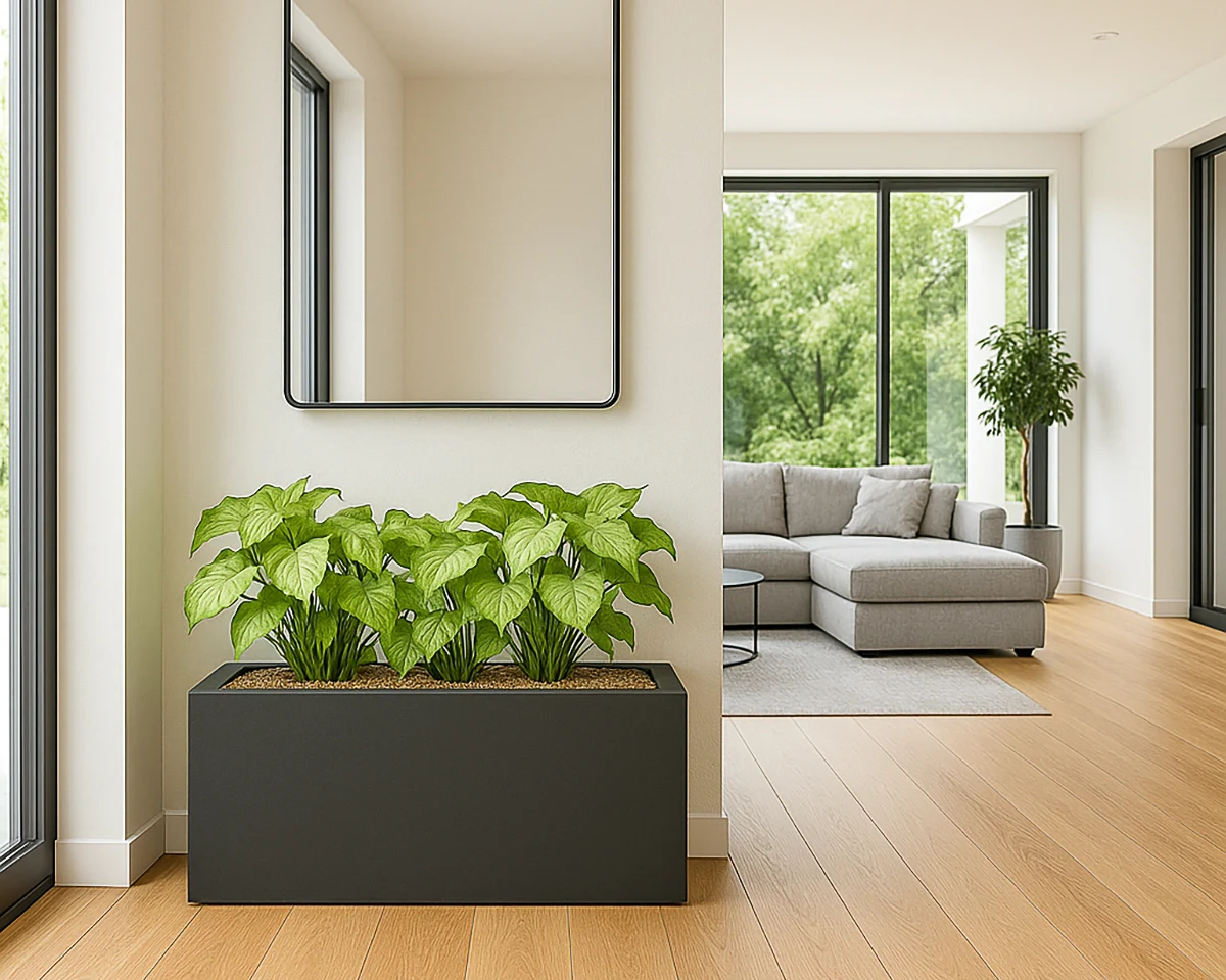 antracytowa doniczka na balkon