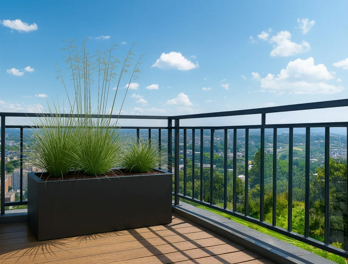 czarna donica na taras 100 cm