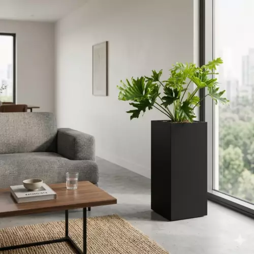 Czarna donica ALTO 33x33x75 cm