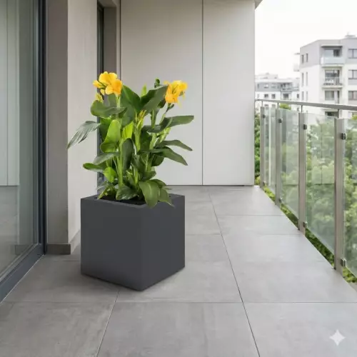 Antracytowa donica LIGO 40x40x40 cm