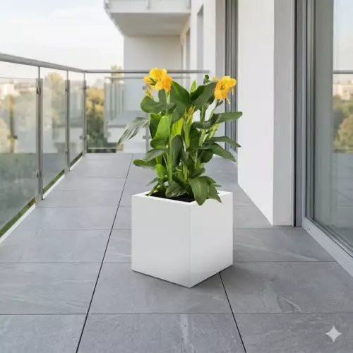 Biała donica LIGO 40x40x40 cm