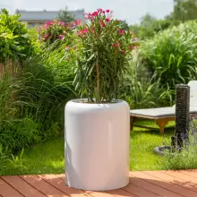 Donica z włókna szklanego AMBIENTE 70 biały połysk z wkładem