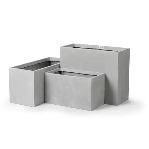 Donice prostokątne serii Zadora Classic w kolorze szarego betonu