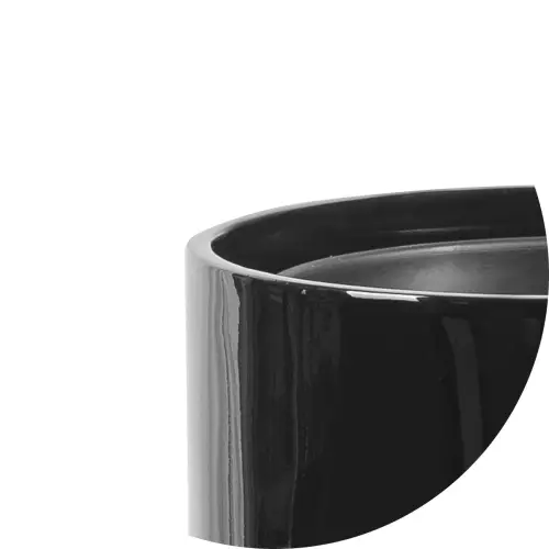 Górna krawędź donicy D101C w kolorze czarny połysk