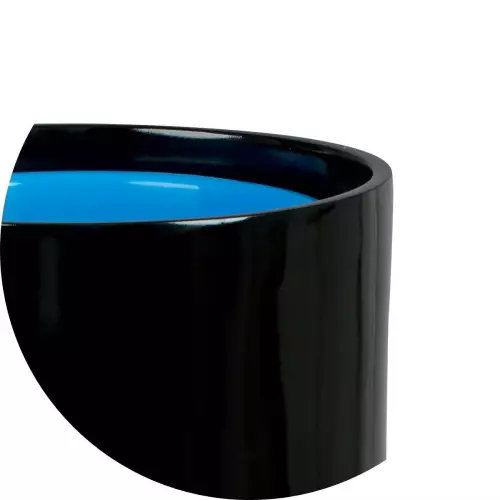 Górna krawędź donicy D101D w kolorze czarny połysk