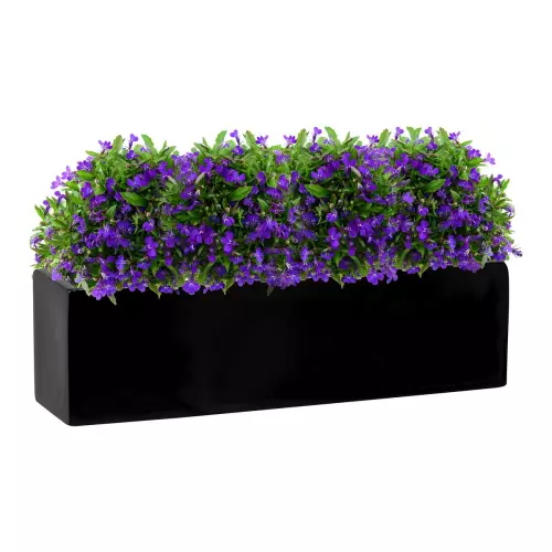 Lobelia w donicy na parapet D109S w kolorze czarny połysk