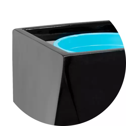 Górna krawędź donicy D373B w kolorze czarny połysk