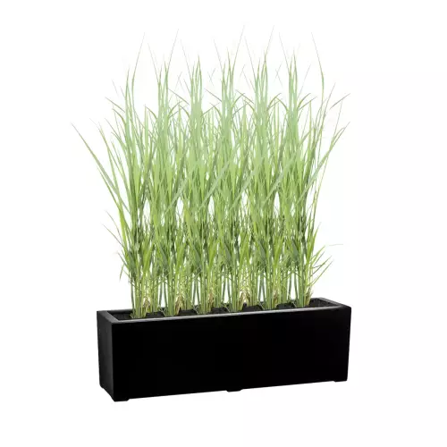 Trawy w czarnej matowej donicy ZADORA Premium D972LB