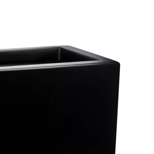 Czarna matowa donica D972LB - górna krawędź