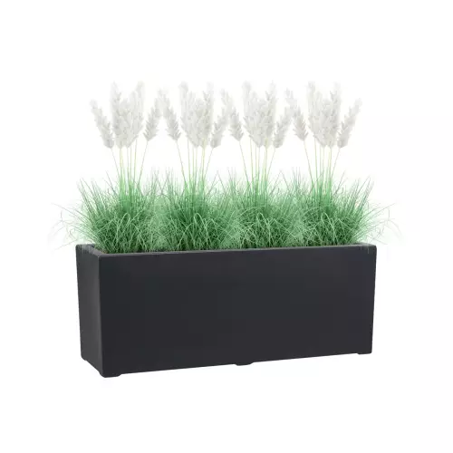 Trawy w antracytowej donicy D972L 90x28x34 cm